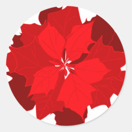 Kerstmis poinsettia grafische seizoensgebonden sti ronde sticker