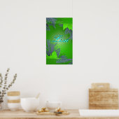 Kerstmis Poinsettia Green Lisa I Poster (Keuken)
