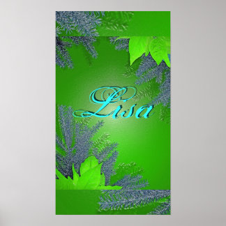 Kerstmis Poinsettia Green Lisa I Poster