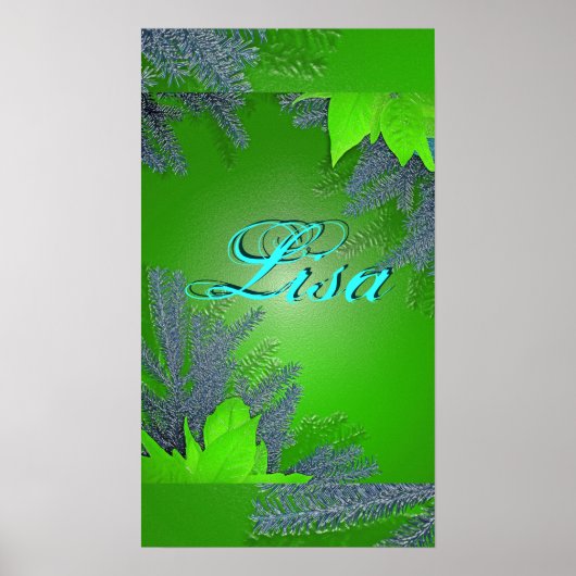 Kerstmis Poinsettia Green Lisa I Poster (Voorkant)