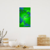 Kerstmis Poinsettia Green Lisa I Poster (Keuken)