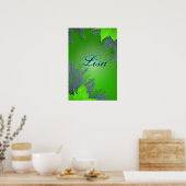 Kerstmis Poinsettia Green Lisa III Poster (Keuken)