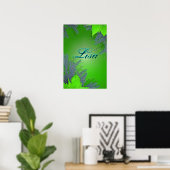 Kerstmis Poinsettia Green Lisa III Poster (Thuiskantoor)