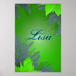 Kerstmis Poinsettia Green Lisa III Poster
