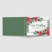 Kerstmis Poinsettia Groen Rood Bloemen Bruiloft Gastenboek (Volledig)