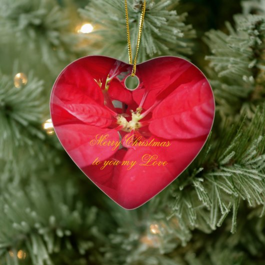 Kerstmis Poinsettia Heart Ornament (Boom)