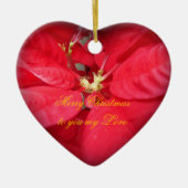 Kerstmis Poinsettia Heart Ornament (Voorkant)