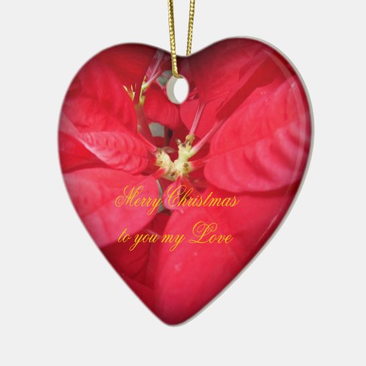Kerstmis Poinsettia Heart Ornament (Links)