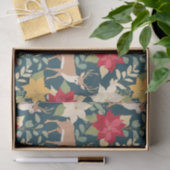 Kerstmis poinsettia hertenpatroon tissuepapier (Geschenk)