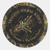 Kerstmis Poinsettia Homemade Food Holiday Baking Ronde Sticker (Voorkant)