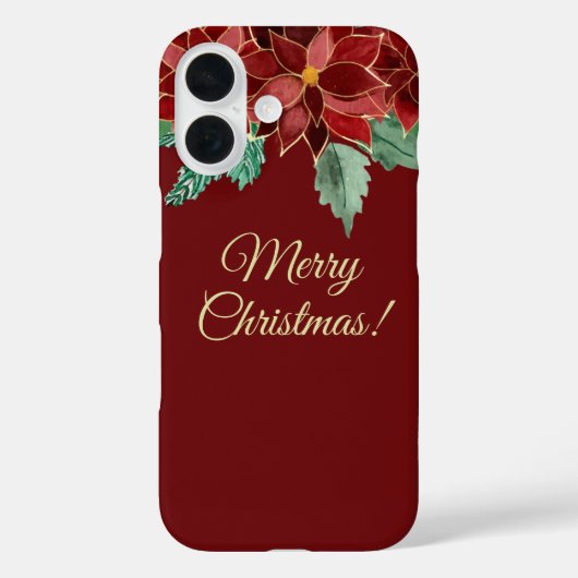 Kerstmis Poinsettia iPhone Hoesjes (Achterkant)