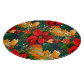 Kerstmis, poinsettia, kaarsen, feestjes, mistletoe snijplank (Hoek)