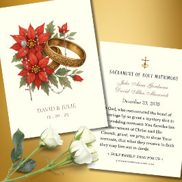 Kerstmis Poinsettia Katholieke Huwelijksgebedskaar Visitekaartje