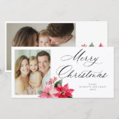 Kerstmis Poinsettia Kerstboeket Feestdagenkaart (Voorkant / Achterkant)