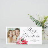 Kerstmis Poinsettia Kerstboeket Feestdagenkaart (Staand voorkant)