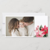 Kerstmis Poinsettia Kerstboeket Feestdagenkaart (Achterkant)