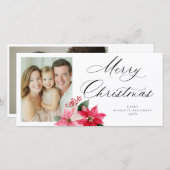 Kerstmis Poinsettia Kerststuk Feestdagenkaart (Voorkant / Achterkant)