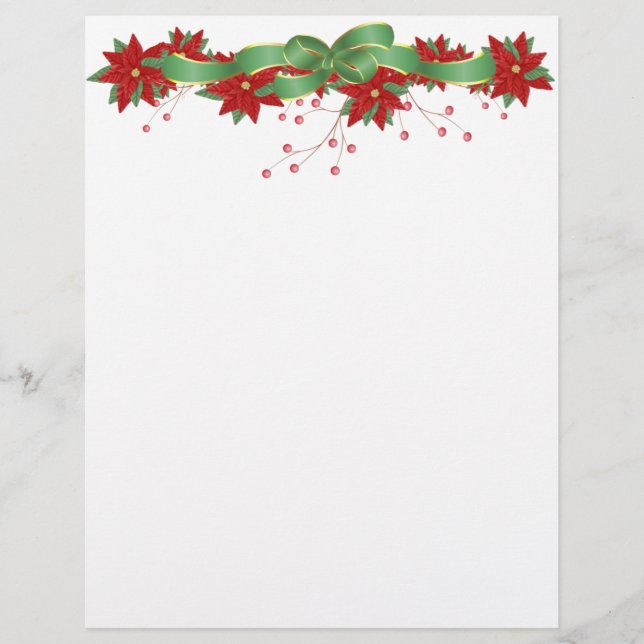 Kerstmis Poinsettia Letterhead (Voorkant)
