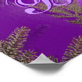 Kerstmis Poinsettia Paarse Blisse II Poster (Hoek)