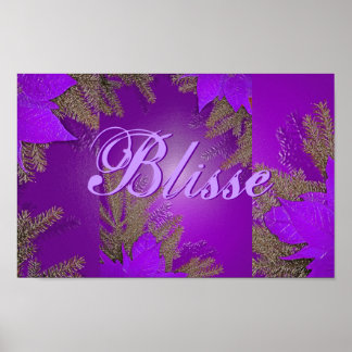 Kerstmis Poinsettia Paarse Blisse II Poster