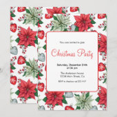 Kerstmis Poinsettia Patter Kaart (Voorkant / Achterkant)