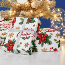 Kerstmis Poinsettia & Pine Vakantiepatroon