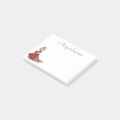 Kerstmis Poinsettia Post-It Notes (Schuin)