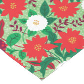Kerstmis Poinsettia Rood Wit Bloemen Monogram Korte Tafelloper (Hoek)