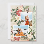 Kerstmis Poinsettia Splendor Fotocollage Feestdagenkaart (Voorkant)