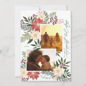 Kerstmis Poinsettia Splendor Fotocollage Feestdagenkaart (Voorkant)