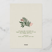 Kerstmis Poinsettia Splendor Fotocollage Folie Feestdagenkaart (Achterkant)