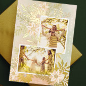 Kerstmis Poinsettia Splendor Fotocollage Folie Feestdagenkaart