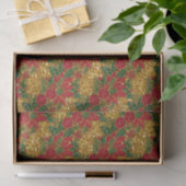 Kerstmis, Poinsettia-TISSUE WRAP PAPIER, Gold Tissuepapier (Geschenk)