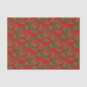 Kerstmis, Poinsettia-TISSUE WRAP PAPIER, rood Tissuepapier
