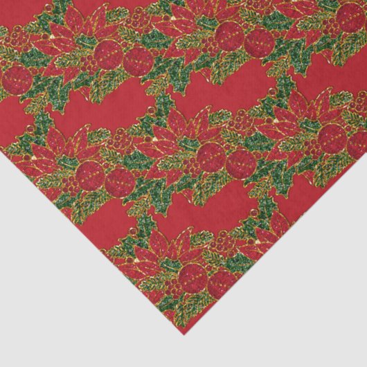 Kerstmis, Poinsettia-TISSUE WRAP PAPIER, rood Tissuepapier (Detail)