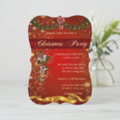 Kerstmis, Poinsettia, uitnodiging van de Corporate (Staand voorkant)