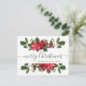 Kerstmis Poinsettia Vakantie Corporate Groet Briefkaart (Staand voorkant)