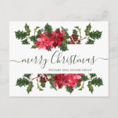Kerstmis Poinsettia Vakantie Corporate Groet Briefkaart (Voorkant)