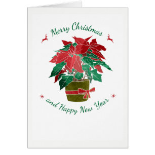 Kerstmis Poinsettia Vakantie Gevouwen Fotokaart