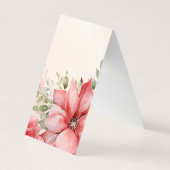 Kerstmis Poinsettia Vouwen Bladwijzer Bookmarkers Visitekaartje (Achterkant)