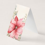 Kerstmis Poinsettia Vouwen Bladwijzer Bookmarkers Visitekaartje (Voorkant)