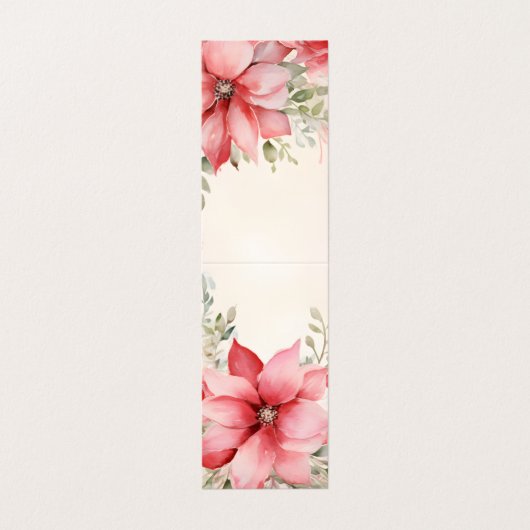 Kerstmis Poinsettia Vouwen Bladwijzer Bookmarkers Visitekaartje (Buitenkant ongevouwen)