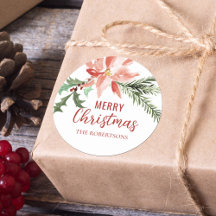 Kerstmis Poinsettia Waterverf Botanisch