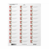 Kerstmis Poinsettia Waterverf Retouradres Etiket (Full Sheet)