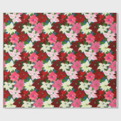 Kerstmis Poinsettias Cadeaupapier (Vlak)
