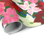Kerstmis Poinsettias Cadeaupapier (Rol Hoek)