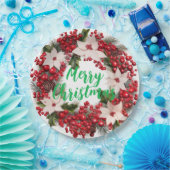 Kerstmis Poinsettias en Holly Papieren Bordje (Feest)
