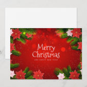 Kerstmis Poinsettias Feestdagenkaart (Voorkant / Achterkant)