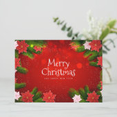 Kerstmis Poinsettias Feestdagenkaart (Staand voorkant)
