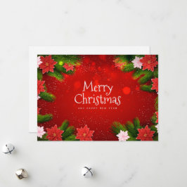 Kerstmis Poinsettias Feestdagenkaart